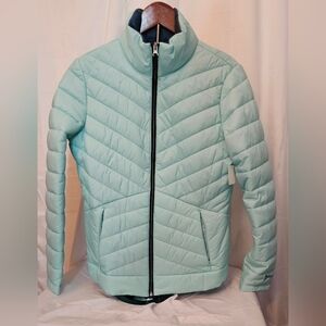 FREE COUNTRY Quilted Puffer Jacket, Light Blue, Sz. Small